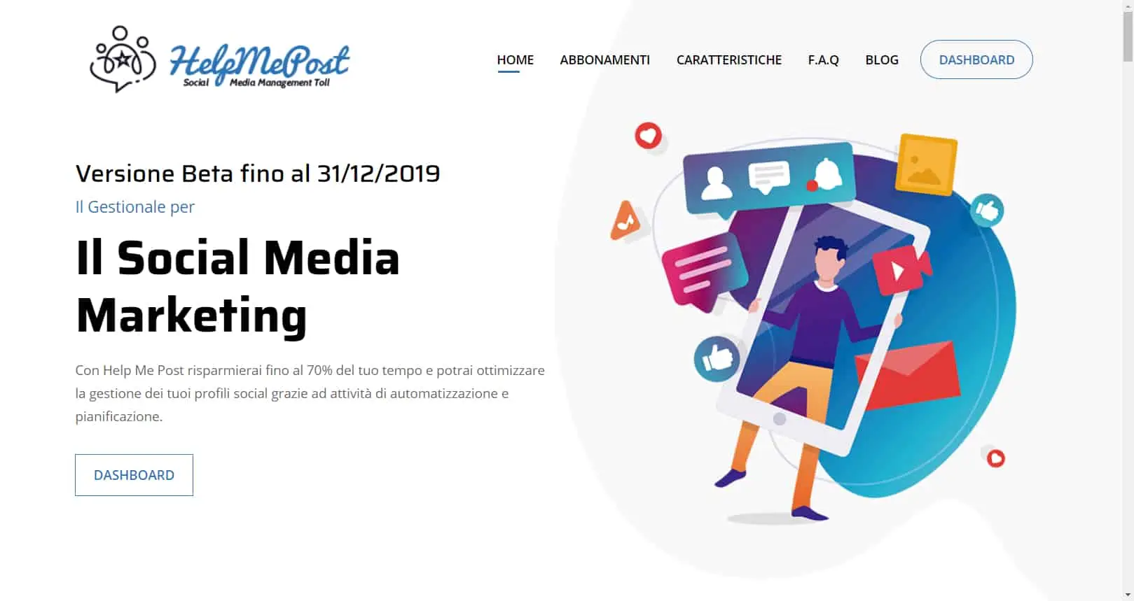 Immagine in evidenza per l'articolo: Social Media Manager Tool Con Help Me Post