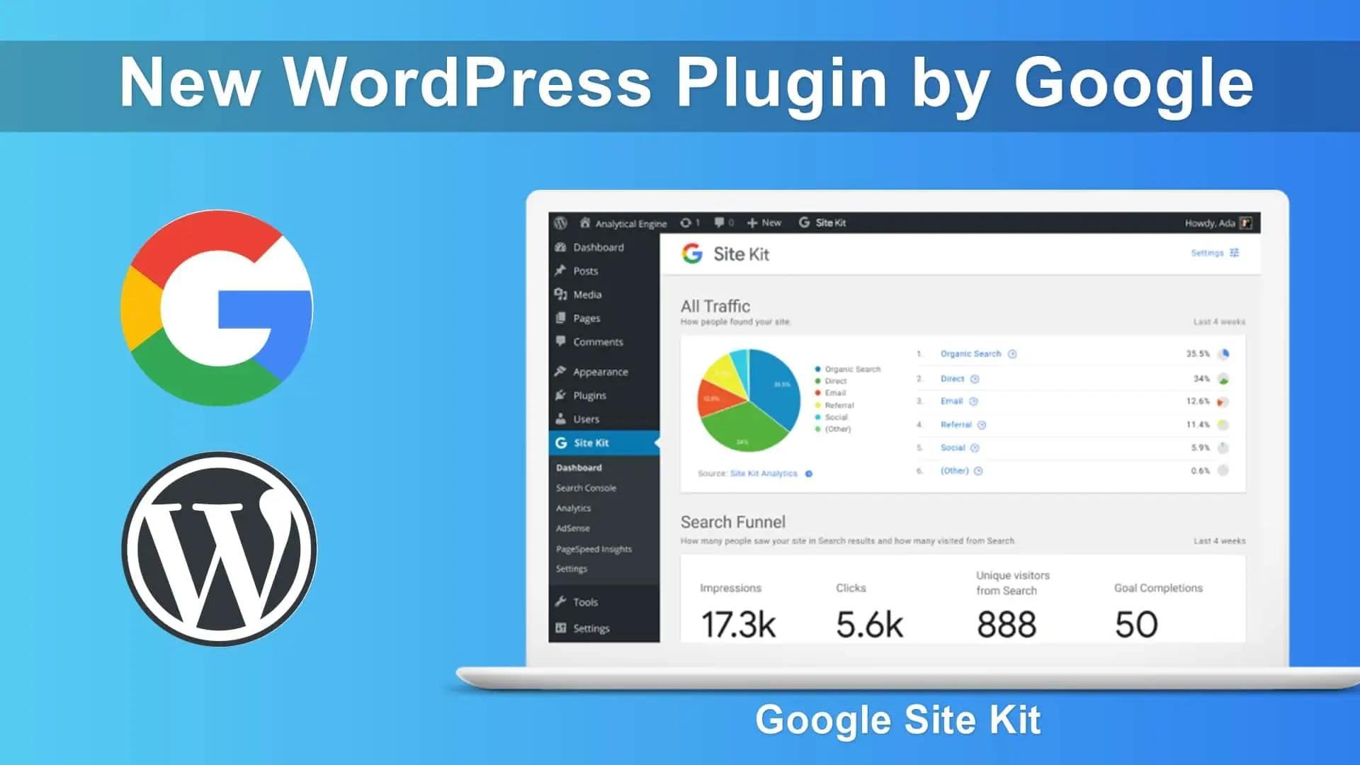 Immagine in evidenza per l'articolo: Site Kit, Il Plugin Per Wordpress Prodotto Da Google