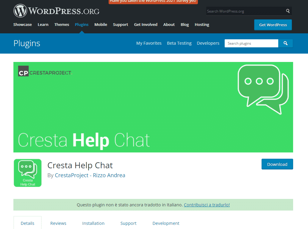 inserire whatsapp con cresta help chat