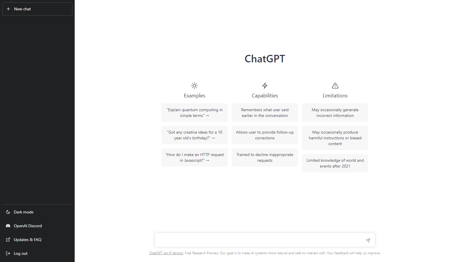 schermata iniziale chatgpt