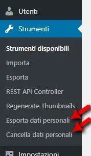 Nuovi Strumenti per l'esportazione e la cancellazione dei dati personali