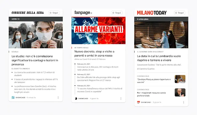 cos'è Google News Showcase