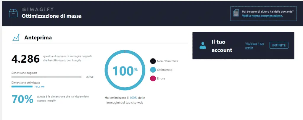 ottimizzazione immagini con imagify