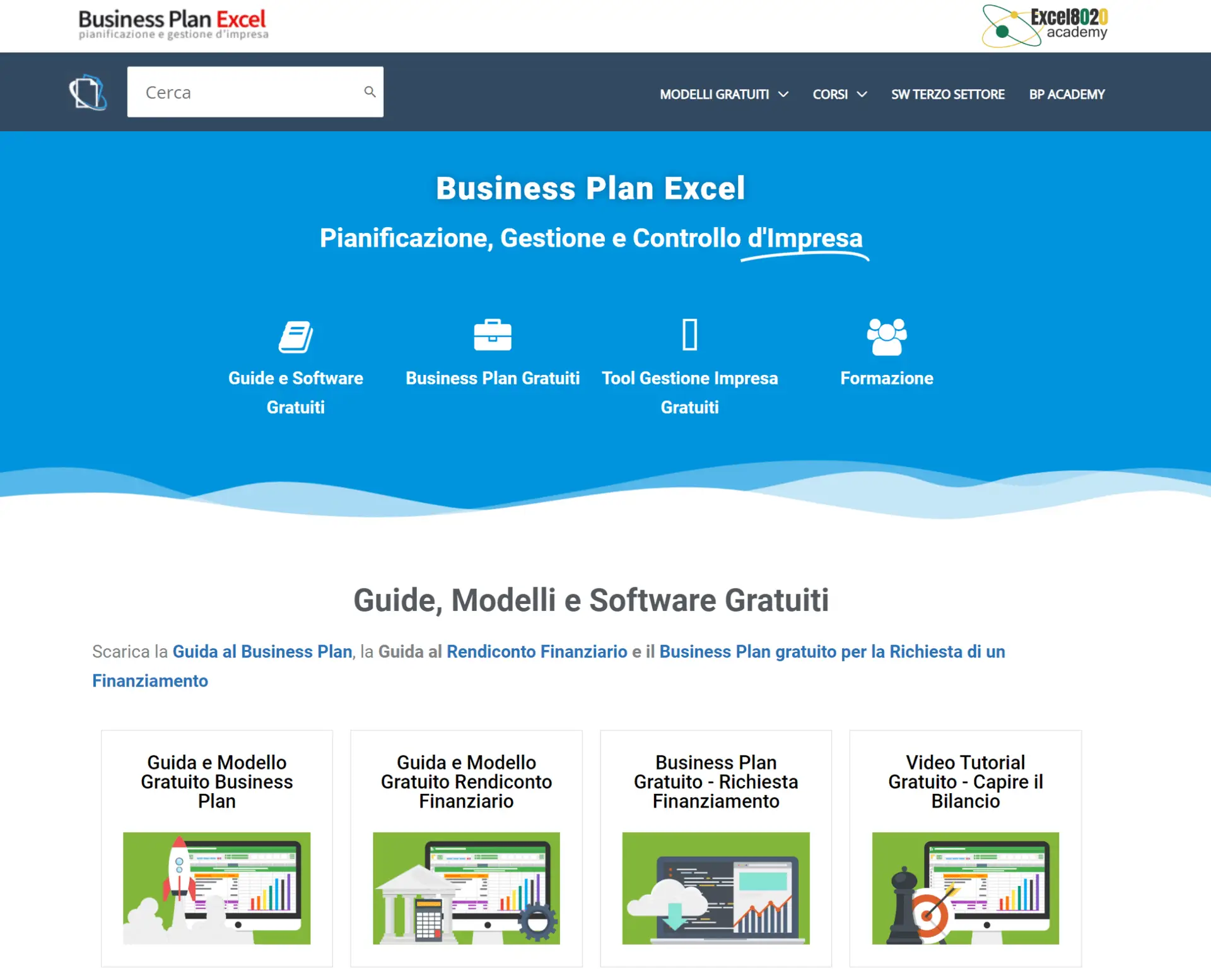 Sito web di risorse per Business Plan su Excel.